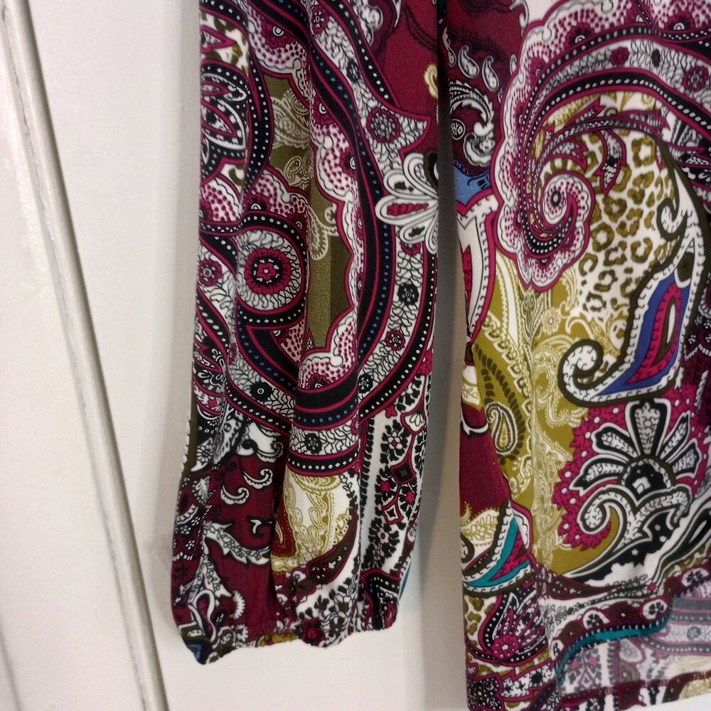 Chico's Sublime Paisley Ruffle Boho Top - Picture 5 of 9